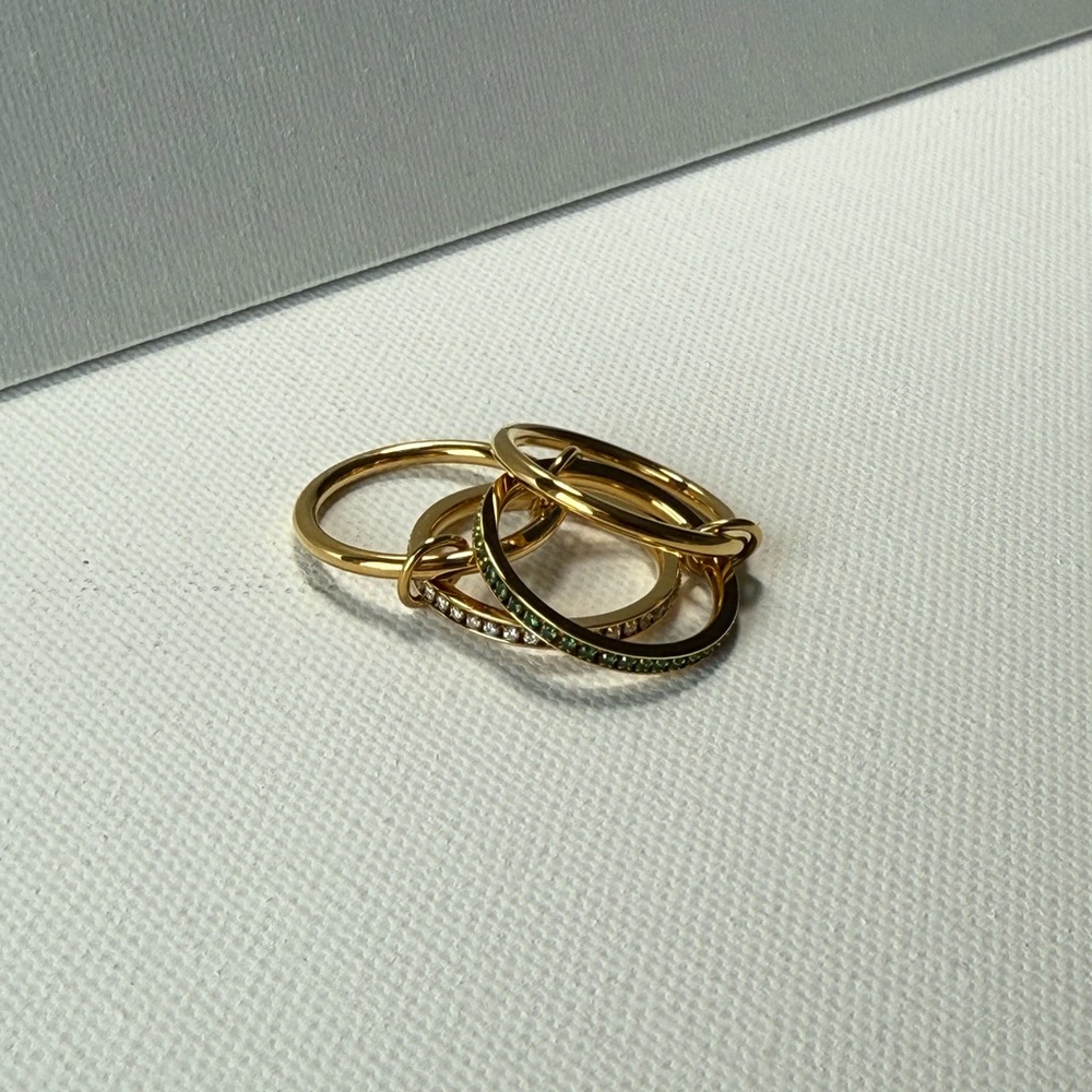 Layered Stacked Ring 18K Golden Plated Stainless Steel SIZE 8 - Picture 14 of 14